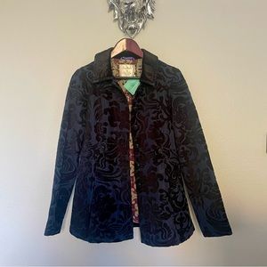 NWT Free People Navy Brocade Newsroom Jacket